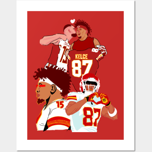 Patrick mahomes 15 x Travis KELCE 87 Posters and Art